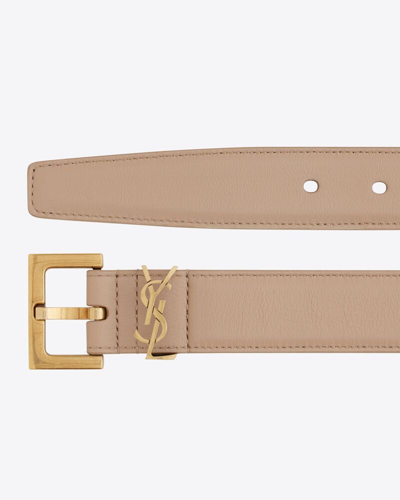cassandre thin belt with square buckle in box saint laurent leather - Image 2